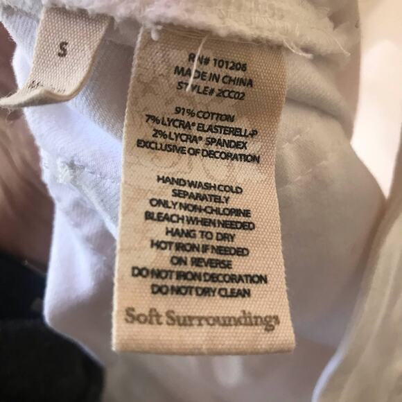 Soft Surroundings Beaded Embellished White Jeans Style 2CC02 Women's Size Small - Picture 8 of 8